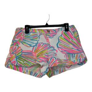 Lilly Pulitzer Adie Shorts White Shellebrate Side Pockets Size 8